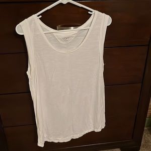 Loft sleeveless cream shirt